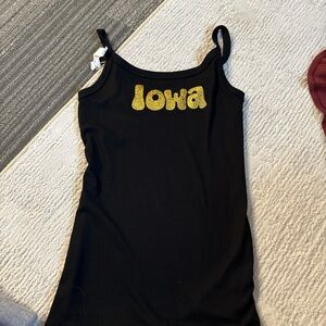 Black Tank Dress with Gold 'Iowa'